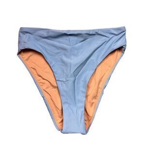 NWT J. Crew Women's High-Rise Bikini Bottom Blue Size S Eco-Friendly Swimwear